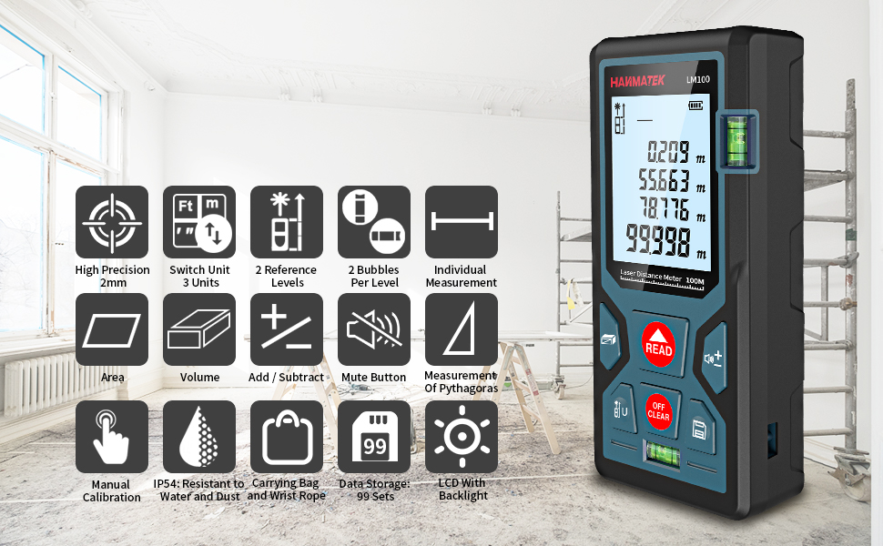 Metro A Nastro Laser Digitale - Strumento Di Misurazione Elettronico