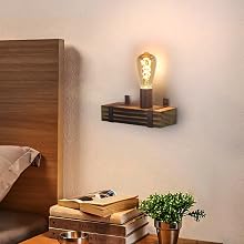 holz nachtlampe am Bett