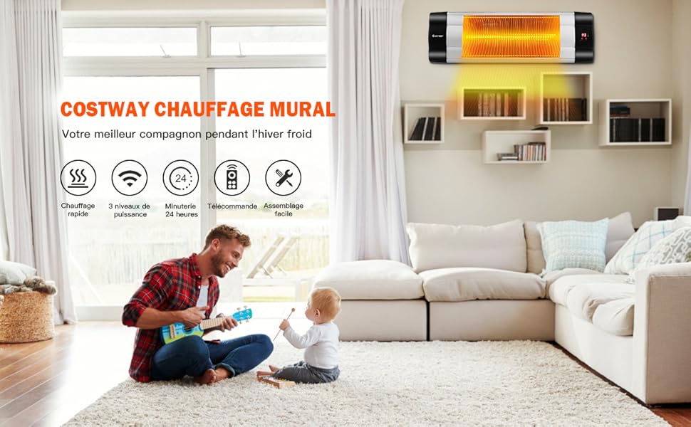 COSTWAY Radiateur Infrarouge Mural 1500W Avec Télécommande Réglage 3 Positions Avec 3 Modes De Chauffage,Angles Réglables,Minuterie,Affichage LED -Chauffage Équipement Magasin AAHKMJXYDAFdJAOAIMEbOAchlkWZ0oakZn uVZ0mPidMNbILvCvspZ4oG3fPgIqc1P05C5SmPDKg0UZdk7akth5AfboBsCQa2gpcQpbZylV0Gj2BoZgFz YemrVhVONsIodSc12a CXtWG2LO
