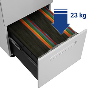 Gabinete de Archivos Móvil, con 2 Cajones, Cierre, para Documentos de