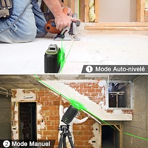 Pendule intelligent: ●En mode de mise à niveau automatique: Lorsque l'outil dépasse la plage de mise à niveau automatique (±4°), une icône de niveau s'affiche pour vous rappeler. À ce stade, l'outil laser ne fonctionne pas correctement. ●En mode manuel: Lors de la connexion avec Huepar APP, une icône de verrouillage s'affichera pour rappeler à l'utilisateur que le mode manuel est activé. ●S'il vous plaît comprendre en raison de la conception du dispositif pendule de gravité, ●l'outil laser ne peut pas être mis sous / hors tension via Bluetooth APP. ●le mode de mise à niveau automatique et le mode manuel ne peuvent pas être commutés l'un avec l'autre via Bluetooth APP.