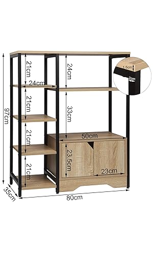 WOLTU Libreria Moderna Design 80 x 35 x 97 cm Scaffale