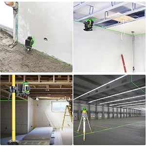 Applications larges: ●Ce niveau laser est idéal pour diverses applications de mise à niveau et de mise en page.
[SENTENCE 37] ●L'outil laser en ligne peut fonctionner avec plusieurs accessoires Huepar tels que l'adaptateur rotatif AT2, le support de réglage fin PV10 +, le mât télescopique LP36 et le trépied robuste M3Y (non inclus dans le package), ce qui rend le travail beaucoup plus facile.