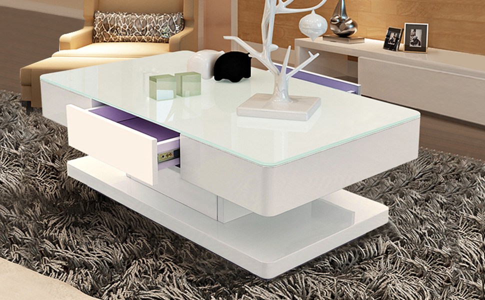 table basse haute brillance