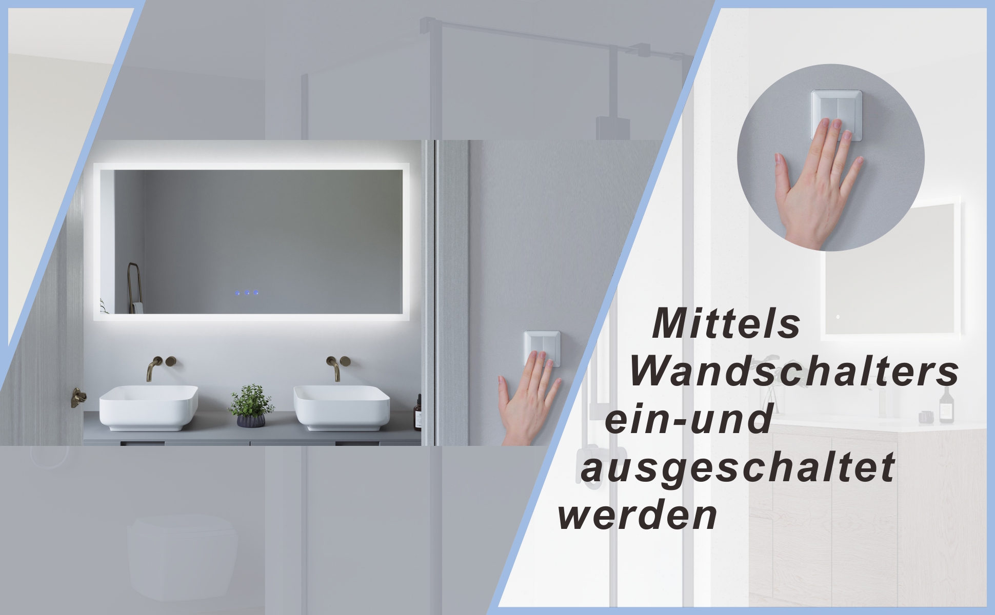 Großer Badspiegel mit LED Beleuchtung 140x70cm ECHOS Typ C