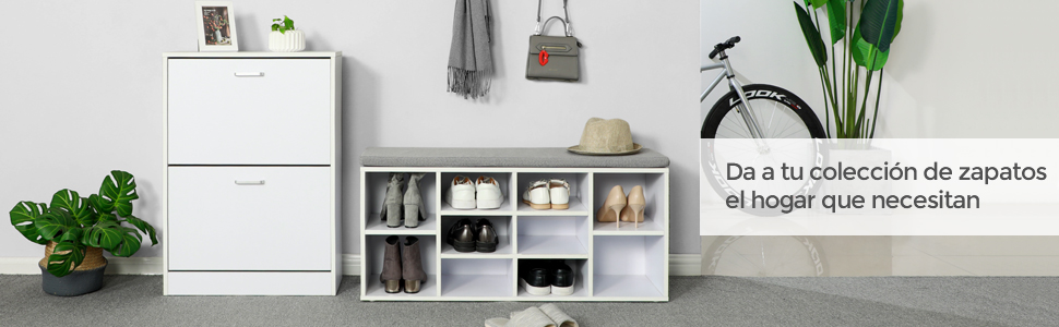 VASAGLE Zapatero con 2 Puertas, Organizador para Zapatos, Armario de