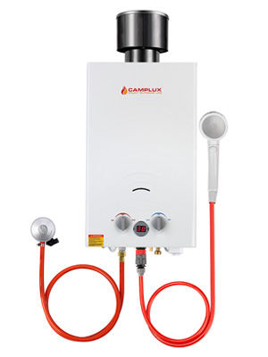 Tankless Gas Water Heater with Rain Cap, CE Certified GAR Standard 10L  Instant Propane Gas Shower, Use for Camping RV Trip Washing Horse [Energy  Class A+] Camplux BW264C