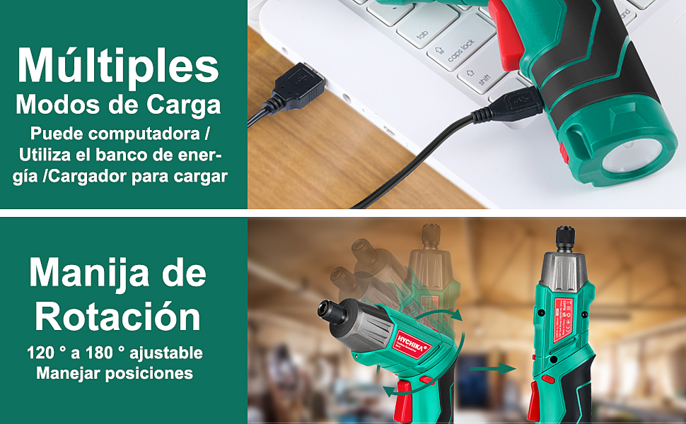juego de destornillador eléctrico hychika 3.6v atornillador bateria 12v taladro atornillador 3.6v