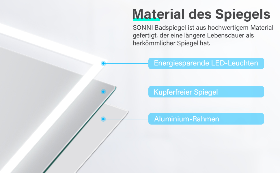 LED Badspiegel Lichtspiegel Badspiegel mit Beleuchtung