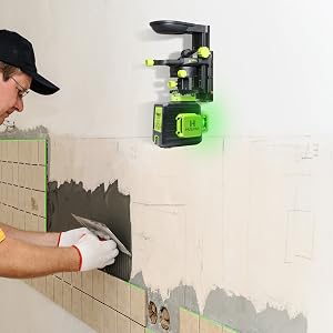 Couverture supérieure plate: ●Conçu avec le couvercle supérieur plat, cet outil laser projette des lignes laser à 360 ° pour le carrelage ou l'installation au plafond à 10 mm du mur et du plafond.
[SENTENCE 41] ●Le support Huepar PV10 + est recommandé pour une installation rapide dans les applications au mur et au plafond (ASIN: B07X2K3TVW, besoin d'acheter séparément) ●Les fenêtres laser peuvent être retirées et remplacées par un tournevis.