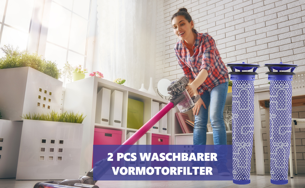 2 STK. vaskbart formotorfilter udskiftning af filter