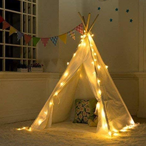 Tenda da Gioco Tenda per Bambini Pieghevole Grande Teepee 120x120x130 cm,  Bianco Play House