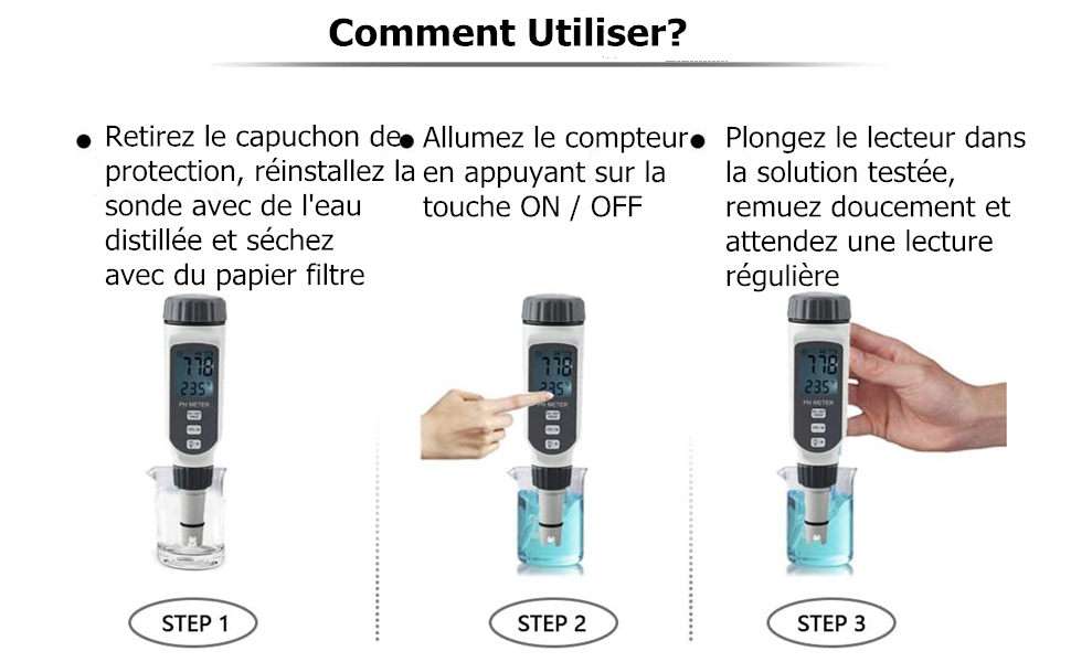 testeur de ph test ph piscine ph metre electronique