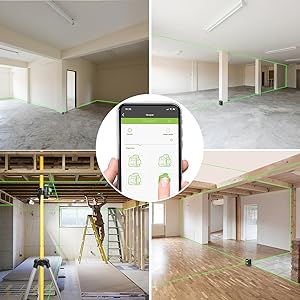 Ligne commutable: ●Appuyez brièvement sur le bouton "LASER" pour changer les combinaisons de lignes laser à tour de rôle. ●Les lignes laser peuvent être sélectionnées séparément selon les exigences du travail via APP. ●La ou les lignes laser peuvent être temporairement désactivées par téléphone lorsque vous devez partir pendant un certain temps.