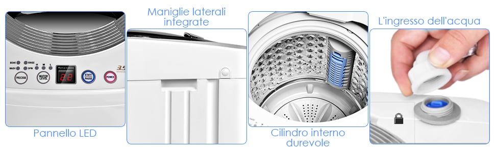 GOPLUS 3,5kg 45L Mini Lavatrice Centrifuga Portatile Silenziosa