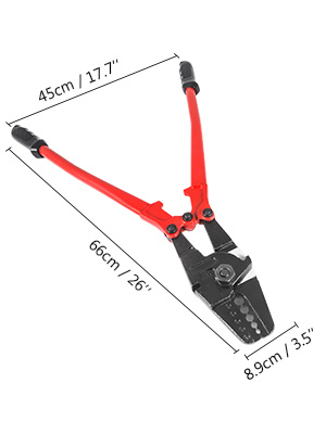 VEVOR Pince à Sertir Hydraulique 24", Pince Coupe Cable Acier Allié, Pince à Sertir 5 Rainures Pour Manchon 1/16'', 3/32'', 1/8'', 5/32"et 3/16" 17 Pince à Sertir Hydraulique