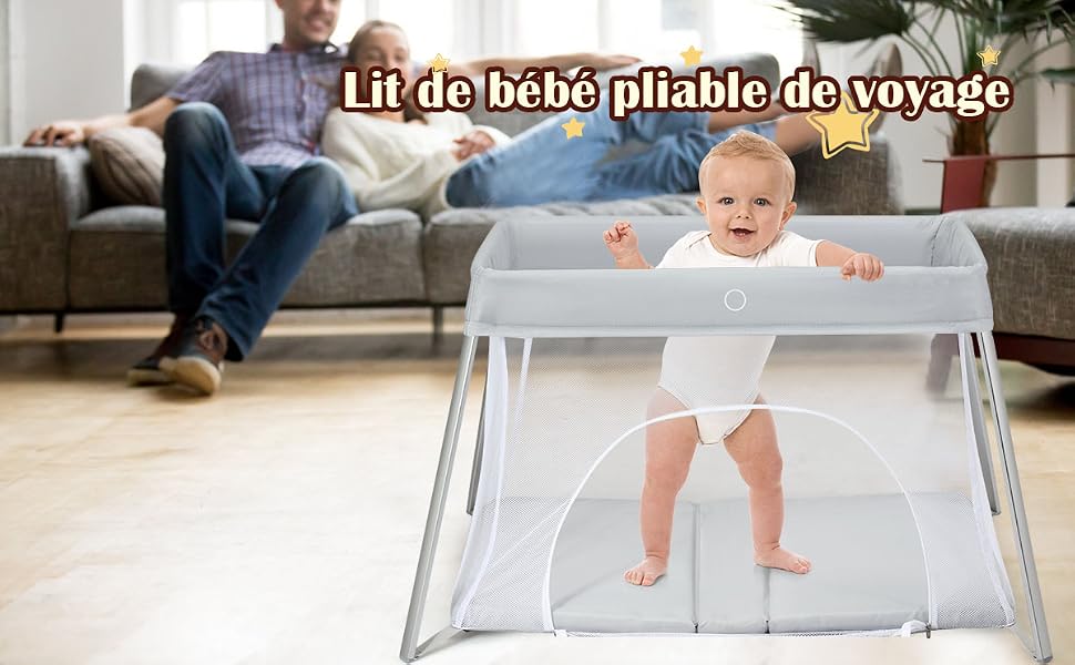 Lit de bébé pliable de voyage