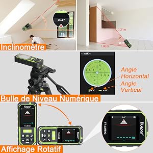 Angle, Niveau à bulle & Ecran rotatif