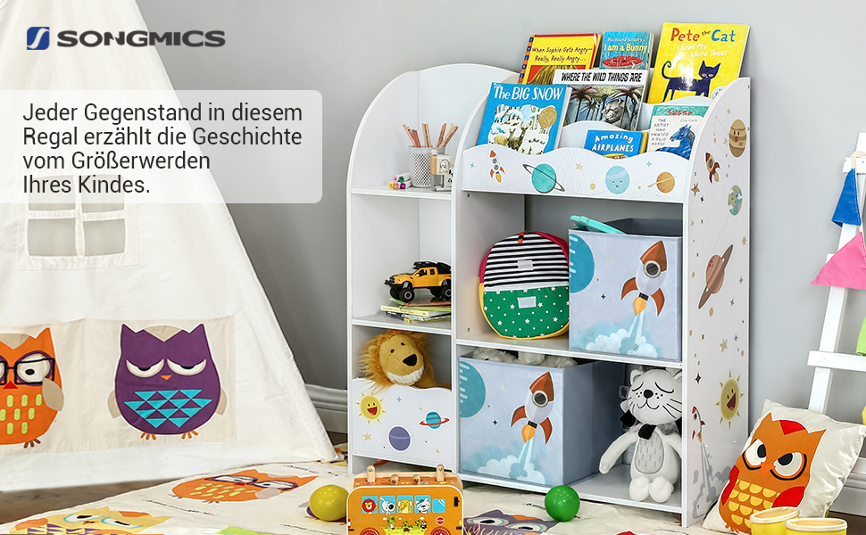 Kinderzimmerregal, Spielzeug-Organizer, Bücherregal für Kinder