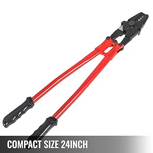 VEVOR Pince à Sertir Hydraulique 24", Pince Coupe Cable Acier Allié, Pince à Sertir 5 Rainures Pour Manchon 1/16'', 3/32'', 1/8'', 5/32"et 3/16" 15 Pince à Sertir Hydraulique