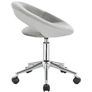 WOLTU Sedia Da Scrivania Poltrona Da Lavoro Ufficio Con Ruote In Acciaio Grigio -Ufficio E Casa