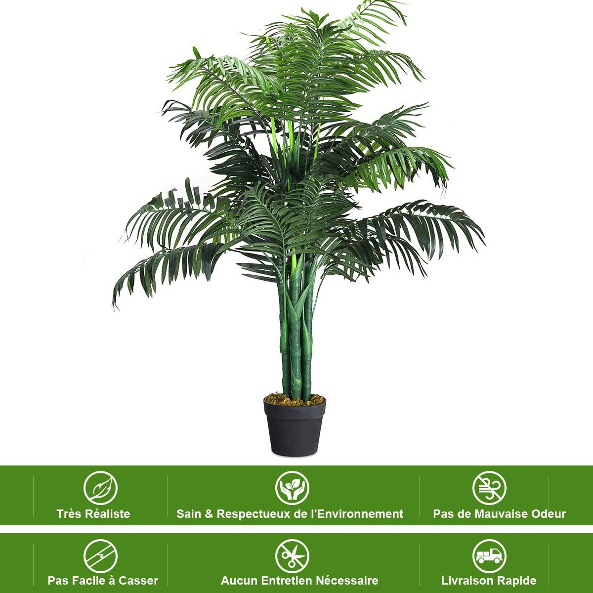 COSTWAY Plante Artificielle Déco. Interieur Palmier Aréca Avec Pot Vert Arbre/ Fleur Artificielle Pour Décoration Extérieur - H 110 Cm -Pas Cher Flore Calme Magasin AAHKMJXYDAFdJAOAIMEbOAchlkWZ0oakZn uVZ0mPidMNbILvCvspZ4oG3fPgIqc1P05FWqiK4RNjb3Hj21Lk42HZteNVzisWi0 GtLOuD2JOg==