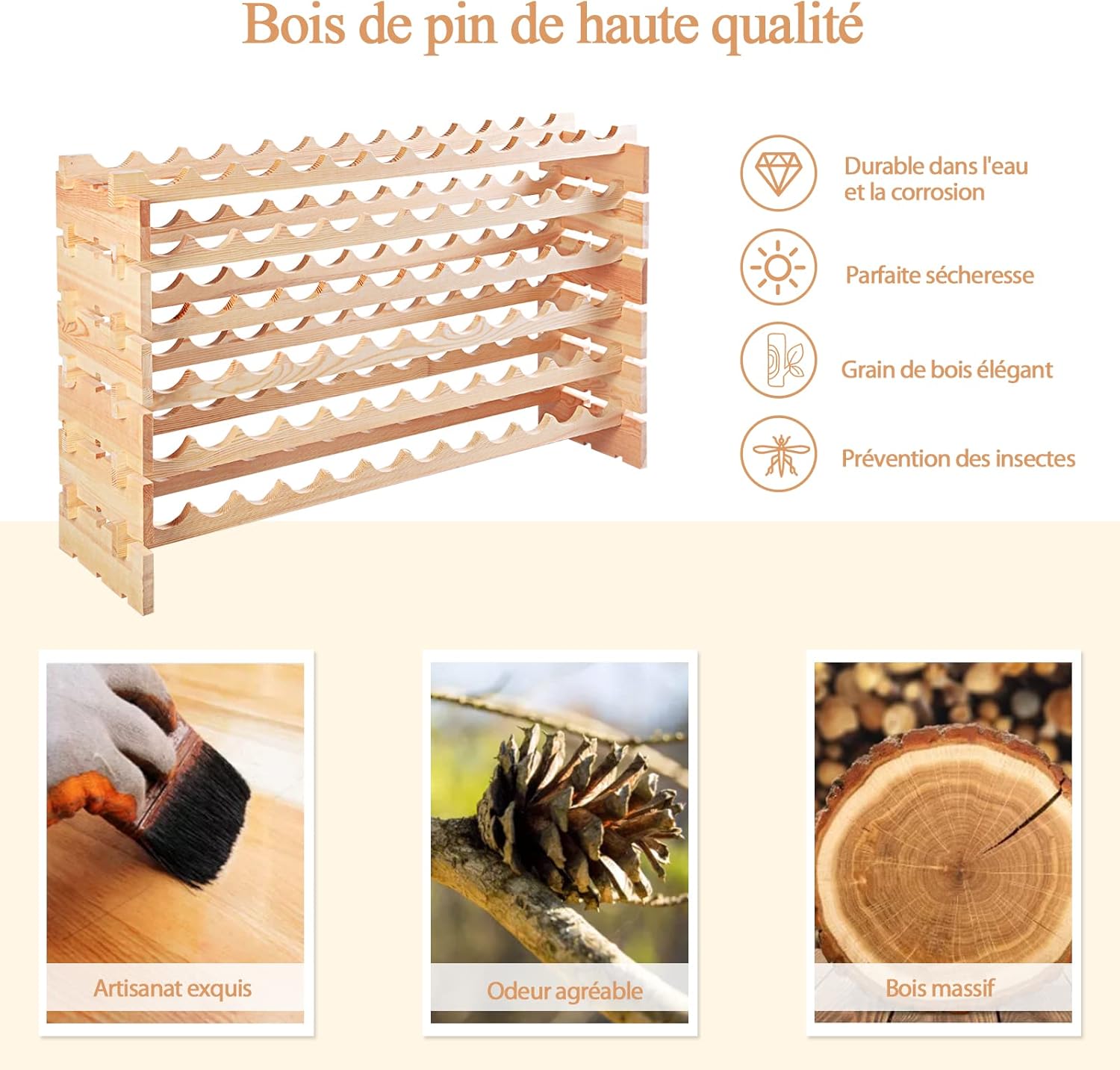 COSTWAY Porte-Bouteilles En Bois/6 Étagère Pour 72 Bouteilles/Conception Horizontale/Casier à Bouteille Modulable Avec Étagère Ondulée-119 X 29 X 71,5 Cm -Promos Matériel Boutique AAHKMJXYDAFdJAOAIMEbOAchlkWZ0oakZn uVZ0mPidMNbILvCvspZ4oG3fPgIqc1P05v4eChFb6oUryF5kvMziXPN2FYeIW52H8Wsal5OEuww==