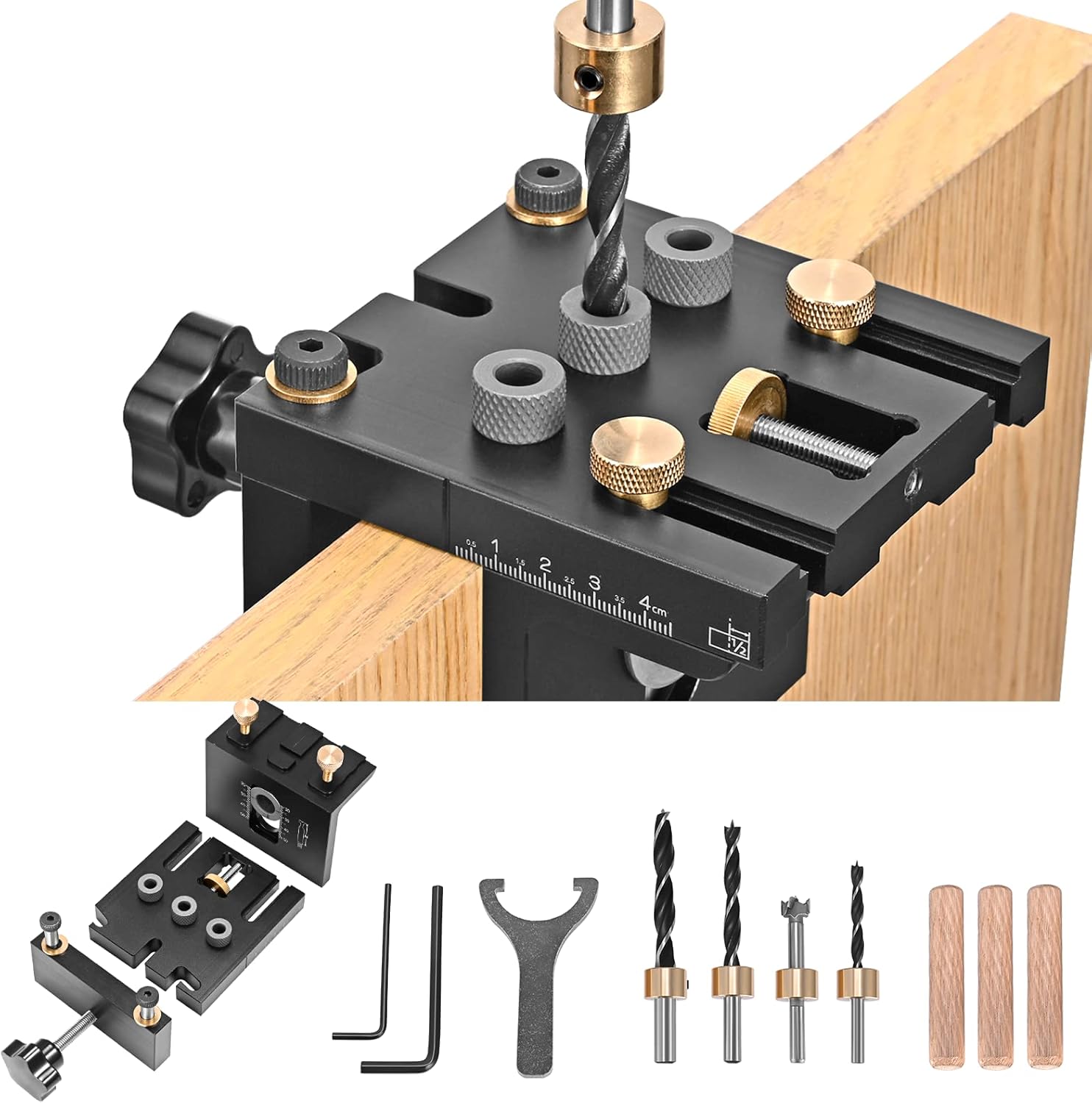 Gabarit De Perçage Pour Chevilles 8/10/15 Mm - En Alliage D'aluminium, Réglable, Pour Assemblages Bois Précis