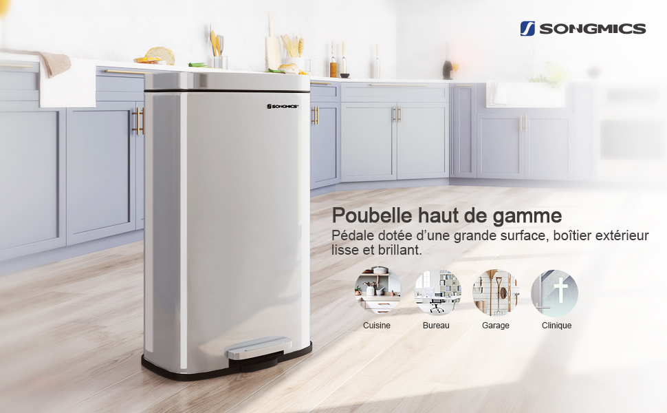 Songmics Poubelle De Cuisine Avec Pédale, Seau Intérieur En Plastique Poubelle En Acier Inoxydable 30 Litres Fermeture En Douceur Anti-odeurs LTB03NL -Promos Gout Cuisine Boutique AAHKMJXYDAFdJAOAIMEbOAchlkWZ0oakZn uVZ0mPidMNbILvCvspZ4oG3fPgIqc1P0E2Ldd2SM5eyc0OVoiwAdSdzDEn6abeuTe1sHh2DnlMDEHJJ8RE MHe3EwDYDN9RSnTGtTXtIBCA8