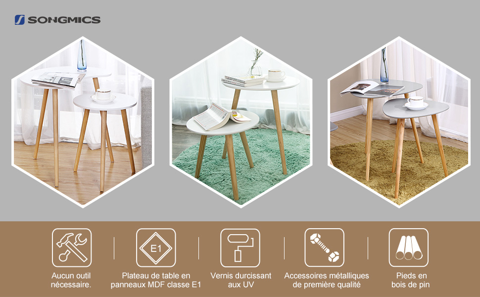 Tables Basses Table Ronde pour cafétéria Table de Chevet Style scandinave Moderne