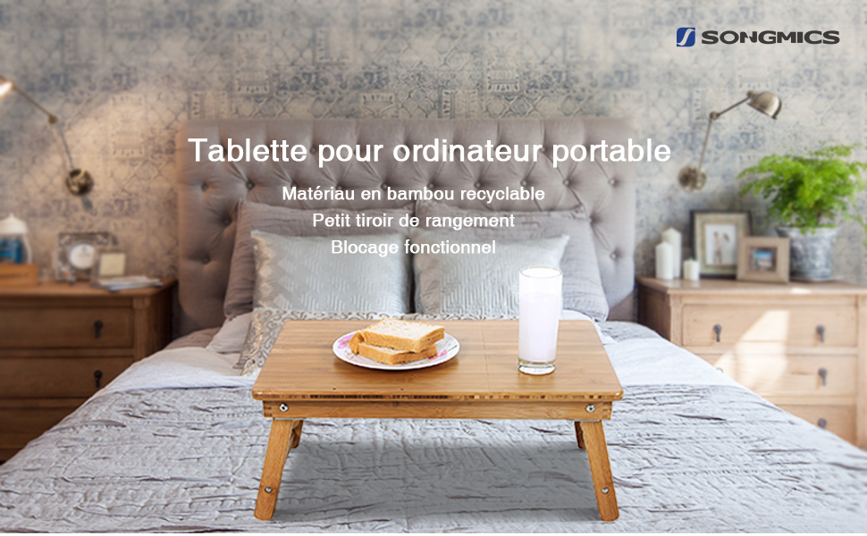 Table de lit pliable en bambou