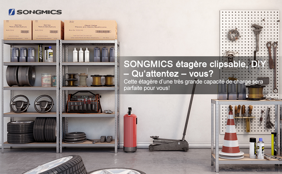 SONGMICS Étagère de rangement garage GLR40SV