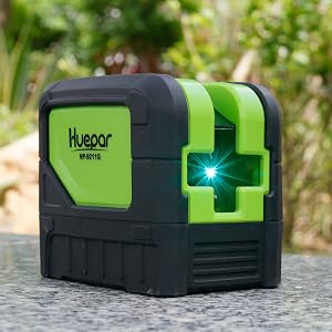 Pour niveler dans des environnements lumineux: ●La lumière émise en lumière verte est plus élevée en raison de la longueur d'onde modifiée qu'avec la lumière rouge.
[SENTENCE 18] ●Ainsi, les lignes du laser à faisceau laser vert Huepar 9211G sont plus visibles pour l’œil humain - idéal pour travailler dans des environnements particulièrement lumineux, tels que les fenêtres proches.