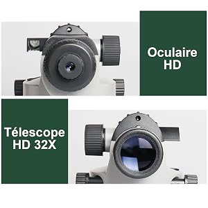 4.
[SENTENCE 19] Objectif 32X à Grande Ouverture: ●Le niveau optique automatique du Huepar AL-32X comprend un objectif 32x à grande ouverture, qui fournit plus de lumière pour une image plus nette et un excellent grossissement.
[SENTENCE 20] ●Grâce à sa grande ouverture de 36mm pouvant grossir l’image jusqu’à 32 fois, le plan optique offre un champ de vision de 1°30'avec une distance de mesure minimale de 0,3m, une portée étendue de 120 m et une excellente précision de 1, 6mm à 30m.