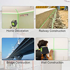 Applications larges: ●Cet outil laser est conçu pour une variété d'applications d'alignement et de mise à niveau. À l'exception de la fonction de mise à niveau automatique, il inclut également un mode manuel pour toutes les conditions de site. ●Il peut vous aider à travailler efficacement dans les textiles de maison, la construction de murs, la construction de ponts, le génie civil, la construction de voies ferrées, etc.