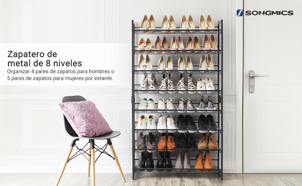 Estantería para Zapatos, de 8 Niveles, Juego de 2 Organizadores, de