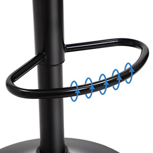 Barstuhl 2er Set, höhenverstellbare Barhocker mit kronenförmiger Rückenlehne, Küche, Bar, schwarz