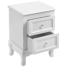 SONGMICS Two Bedside Tables White Night Stands pair Nightstand Units RDN012