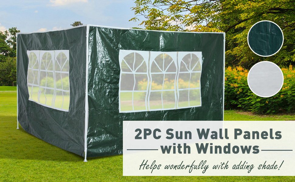 Outsunny Garden Gazebo Marquee Replacement Exchangeable Side Panel Green