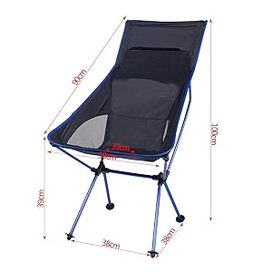Portable Camping Chair Black Ourdoor Picnic Fishing Folding Chair