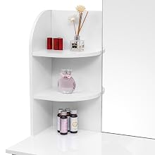 WOLTU Dressing Table White with a Large Mirror Makeup Vanity Table Bedroom Dresser Set with Dressing