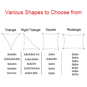 different shapes to choose from
