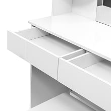 WOLTU Dressing Table White with a Large Mirror Makeup Vanity Table Bedroom Dresser Set with Dressing