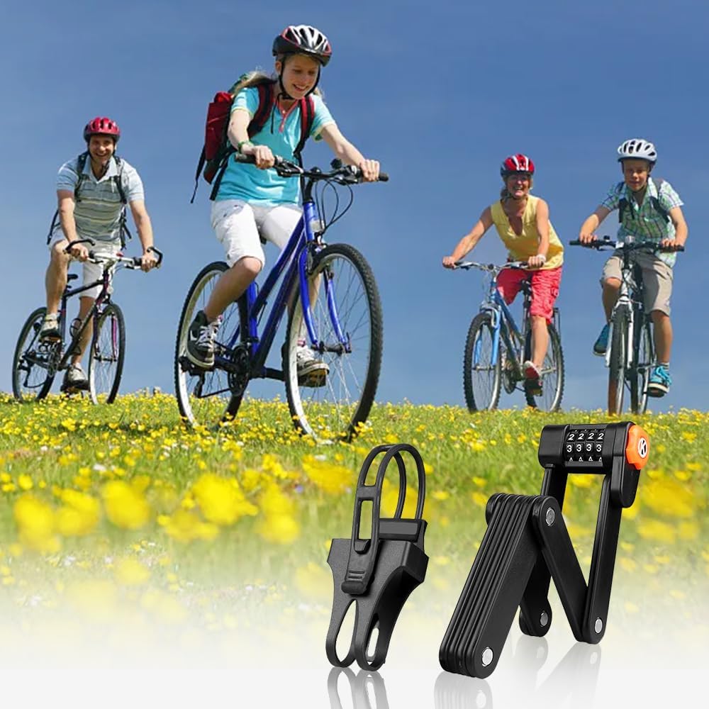 Lucchetto Pieghevole Bici - Combinazione 4 Cifre, 85 Cm, Antifurto - Foto 9