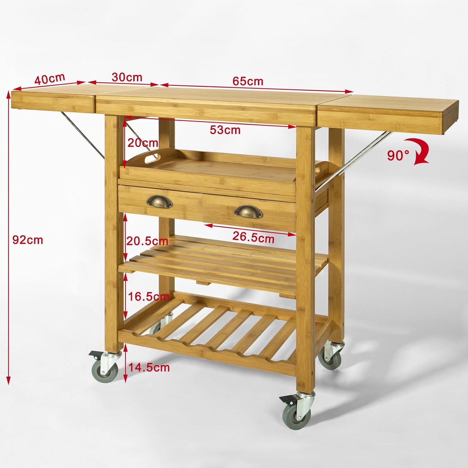 SoBuy Bamboo Kitchen Storage Trolley Cart With Folding Worktop, FKW25-N -Vonshef shop AAHKMJXYDAFdJAOAIMEbOAchlkWZ0oakZn uVZ0mPidMNbILvCvspZ4oG3fPgIqc1P0GrhyoGFzCJDkMgLPqshhVMV8dvUdasHcor2JVQj6GVw==