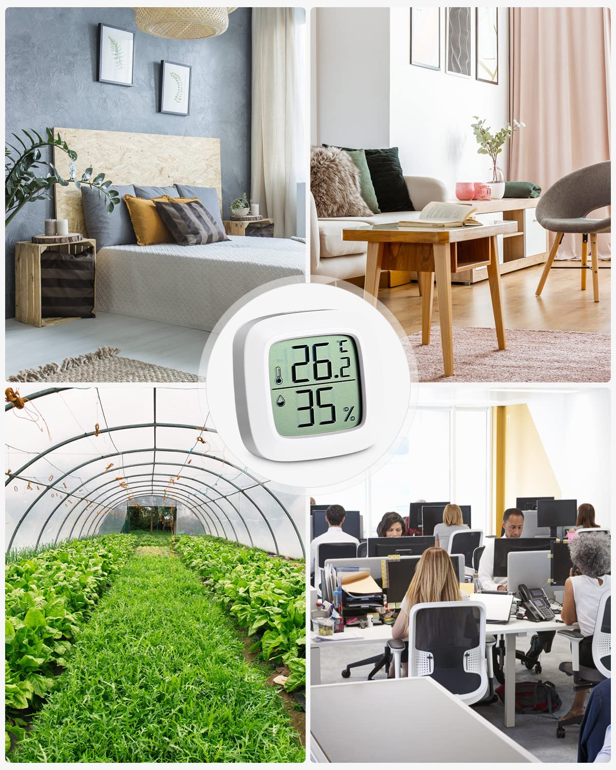 Lot De 2 Mini Hygromètres Numériques Avec écran LCD Fahrenheit (℉) Ou