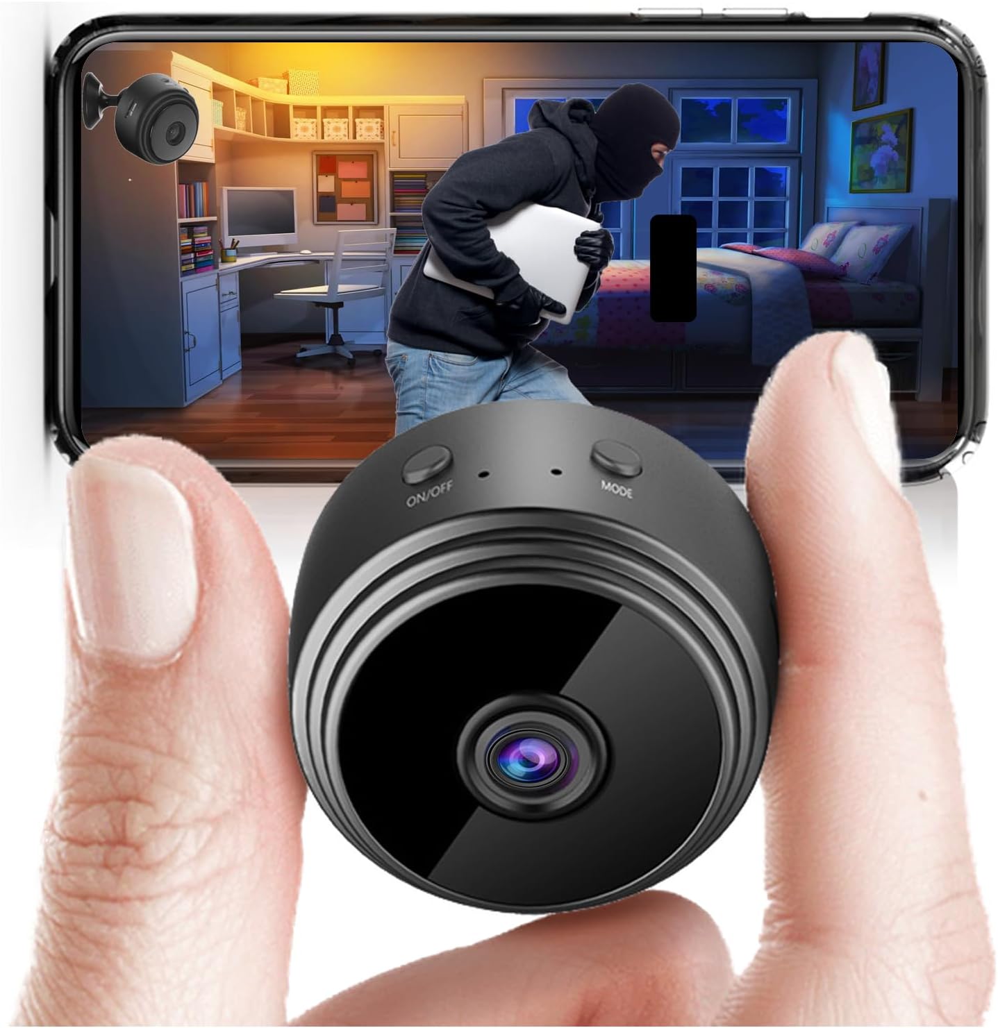 GABRIELLE Mini Camera Espion, HD 1080P Spy Caméra de Surveillance WiFi avec  Vision Nocturne et Detecteur, Caméra Video Surveillance de Sécurité Bébé  sans Fil Hidden Caméra Interieur/Exterieur