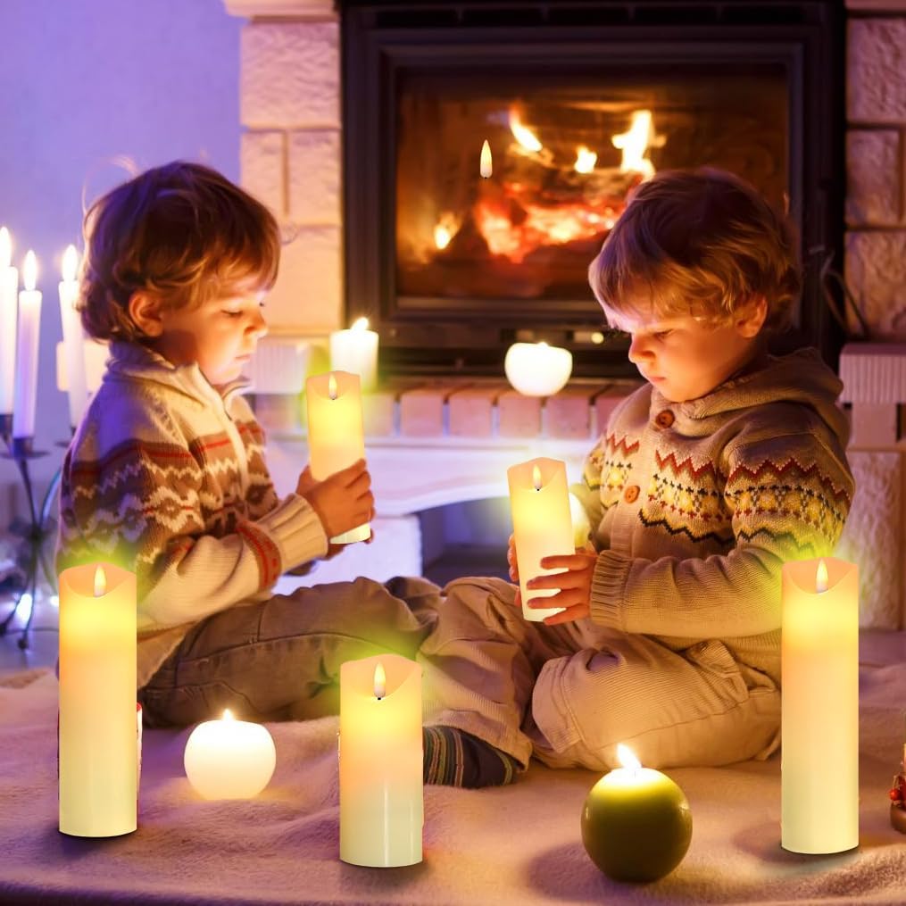 Lot de 3 Bougies LED 12 Couleurs 20cm Multicolore