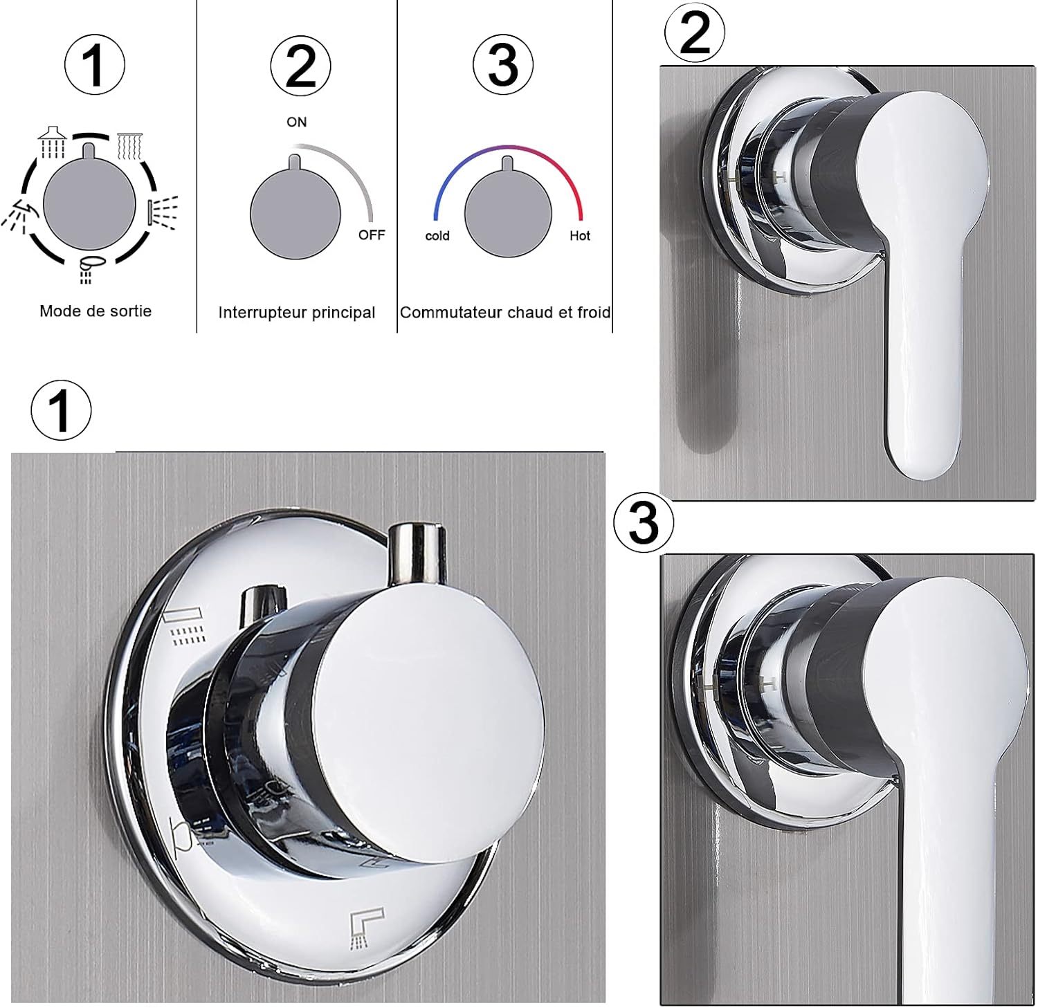 Panel De Ducha De Luz LED Con Sistema De Columna De Ducha De Chorro De Masaje SPA Para Baño,Niquel Pulido -Mundo Ducha