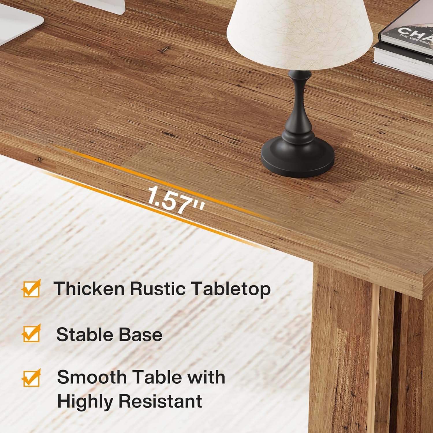 Robuust metalen frame met houten details
